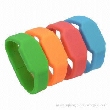 Bracelet USB Flash Drive, 128MB-64GB Capacities, Soft PVC, USB 2.0, Weight 17g, 5 Years Warranty